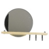 Wooden Mirror Shelf Set with 3 Metal Hooks [538154]