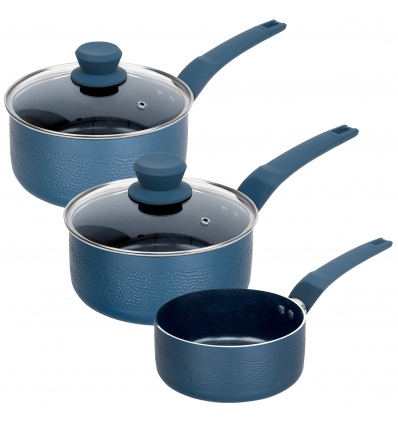 URBN-CHEF Teal Blue Diamond Pans[24+28cm Frying Pan [848548]+[848555]]