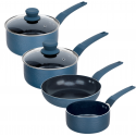 URBN-CHEF Teal Blue Diamond Pans[16+18+20+24cm]