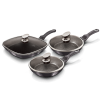 3 Pc Frying Pan Set With Lids