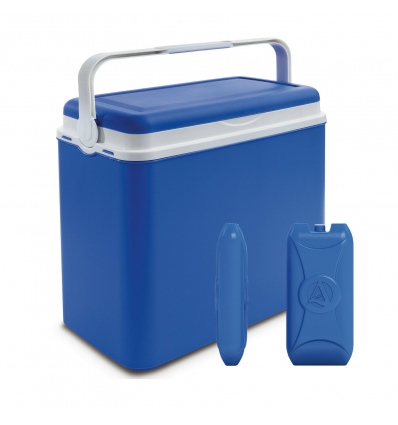 Large Blue 24 Litre Cooler Box Picnic Lunch Beach Camping + 2 Ice Packs