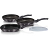 5 Pc Frying Pan Set With Grill And Detachable Handles