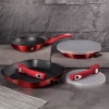 5 Pc Frying Pan Set With Grill And Detachable Handles
