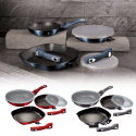 5 Pc Frying Pan Set With Grill And Detachable Handles