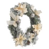 40cm Wreath With Snow And Flowers [018098]