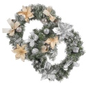 40cm Wreath With Snow And Flowers [018098]