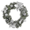 40cm Wreath With Snow And Flowers [018098]