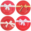 33cm Decorative Red Charger Plates With Bow