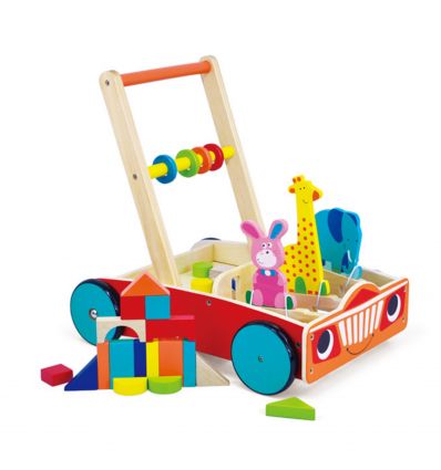 URBN-TOYS Wooden Baby Walker with Shapes & Animals (AC7606) [506592]