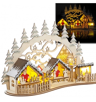 30cm Wooden Light Up Display Decoration (Styles Vary) [010245]