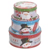 3Pcs Cookie Tin Set Xmas