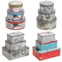 3Pcs Cookie Tin Set Xmas