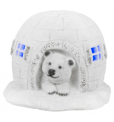 IGLOO WITH BLUE LED 25CM (Styles Vary) [634426]