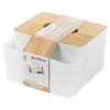 Bamboo Lid Tissue Box with Makeup Storage [181691]