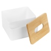 Bamboo Lid Tissue Box with Makeup Storage [181691]