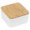 Bamboo Lid Vanity Storage Box with Mirror  [182612]