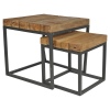 2 Pc Teak Side Tables With Metal Legs [334894]