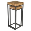 2 Pc Teak End Tables With Metal Legs [334870]