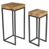 2 Pc Teak End Tables With Metal Legs [334870]