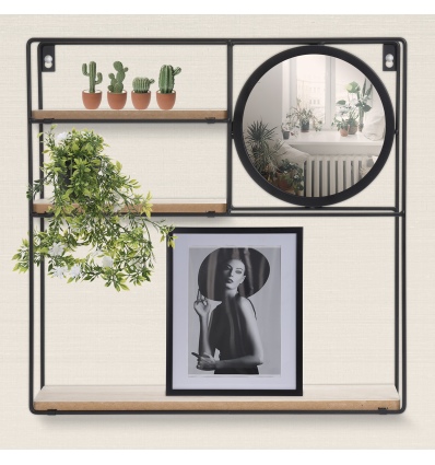 Floating Wall Rack With Mirror [787614]