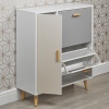 2 Drawer Shoe Rack White And Grey [861110]