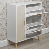 2 Drawer Shoe Rack White And Grey [861110]