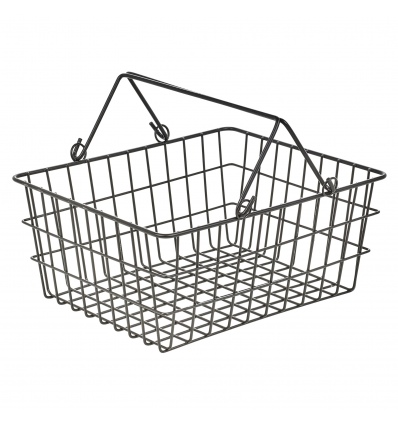 Black Metal Basket With Folding Handle