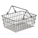 Black Metal Stackable Basket With Folding Handle