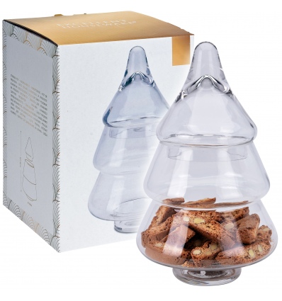 Christmas Tree Shaped Glass Storage Jar 800ml [107863]