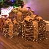 Decorative 3 Pcs Rattan Christmas Gift Set with Warm White LED Lights [631542]
