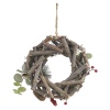 22cm Wooden Acorn & Berry Wreath