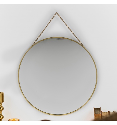Round Golden Metal Mirror 30cm [533395]