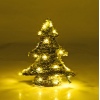 Rattan Xmas Tree With Warm White LED Lights