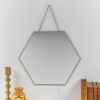 Honeycomb Shape Gold Plate Mirror With Chain