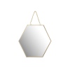 Honeycomb Shape Gold Plate Mirror With Chain