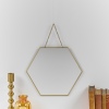 Honeycomb Shape Gold Plate Mirror With Chain