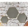 Honeycomb Shape Gold Plate Mirror With Chain