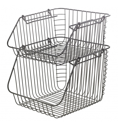 Black Metal Stackable Basket