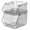 Black Metal Stackable Basket