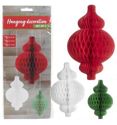 Christmas Hanging Honeycomb Decoration