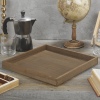 Brown Shallow Wooden Decor Tray