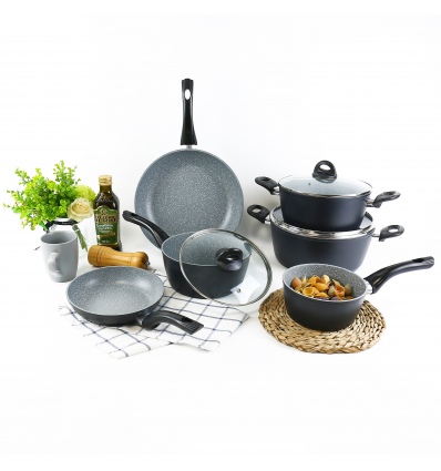 FORGECROSS Black Marble Forged Aluminium Pots & Pans