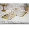 GOLD HOME Square Mirror Tray Set Of 2 [533463]