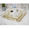GOLD HOME Square Mirror Tray Set Of 2 [533463]