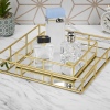 GOLD HOME Square Mirror Tray Set Of 2 [533463]