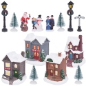 14 Piece Large Light Up Christmas Village Scene Set [544187]