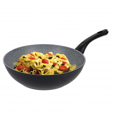 28cm FORGECROSS Black Marble Forged Aluminium Large Wok [514863]