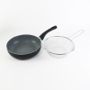 24cm FORGECROSS Black Marble Pressed Aluminium Deep Frying Pan [514870]