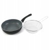 24cm FORGECROSS Black Marble Pressed Aluminium Deep Frying Pan [514870]