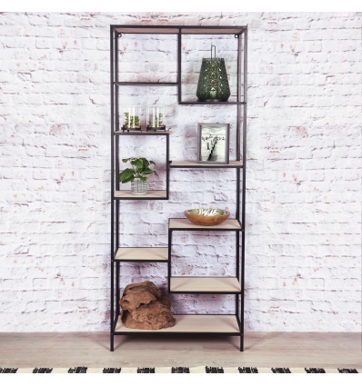 Industrial-Style Storage Shelf Display Unit With Metal Frame [366246]